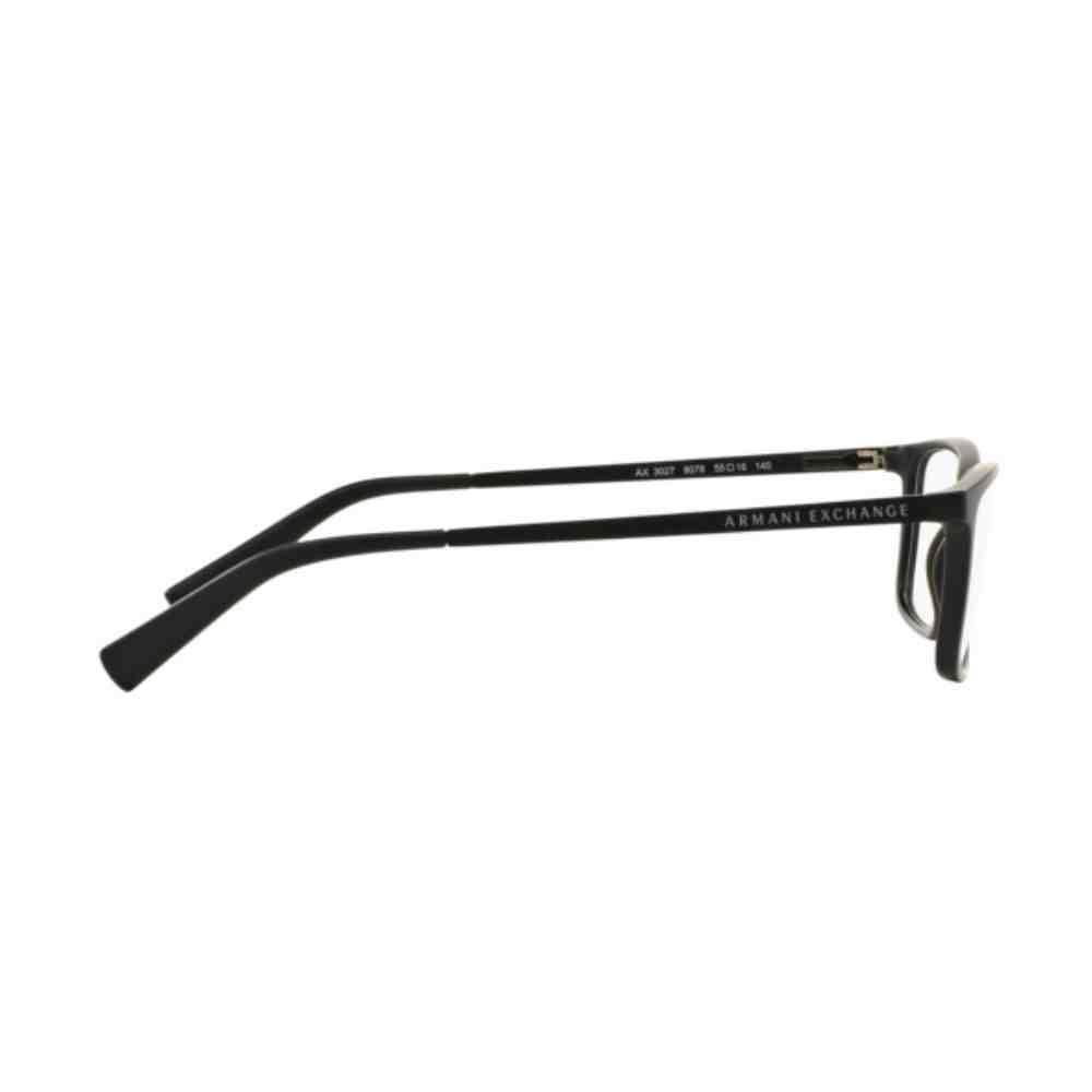 Armação de Grau Armani Exchange Retangular Preto 0AX3027L 8078 55 Preto 5