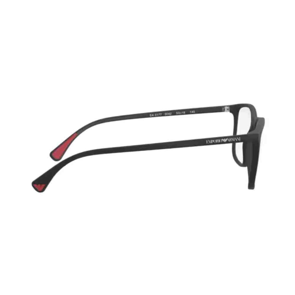 Armação de Grau Emporio Armani Retangular Preto 0EA3177 5042 Preto 6