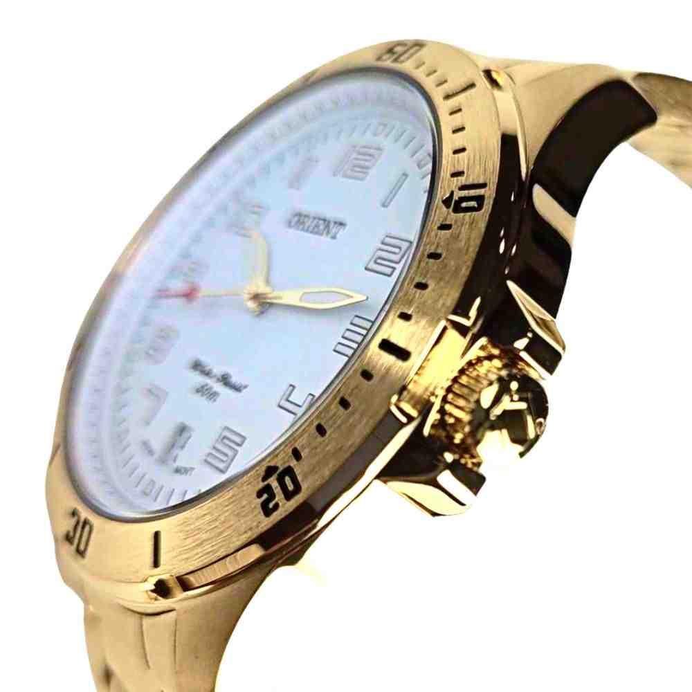 Relógio Dourado Masculino Orient Clássico MGSS1105A Dourado 4