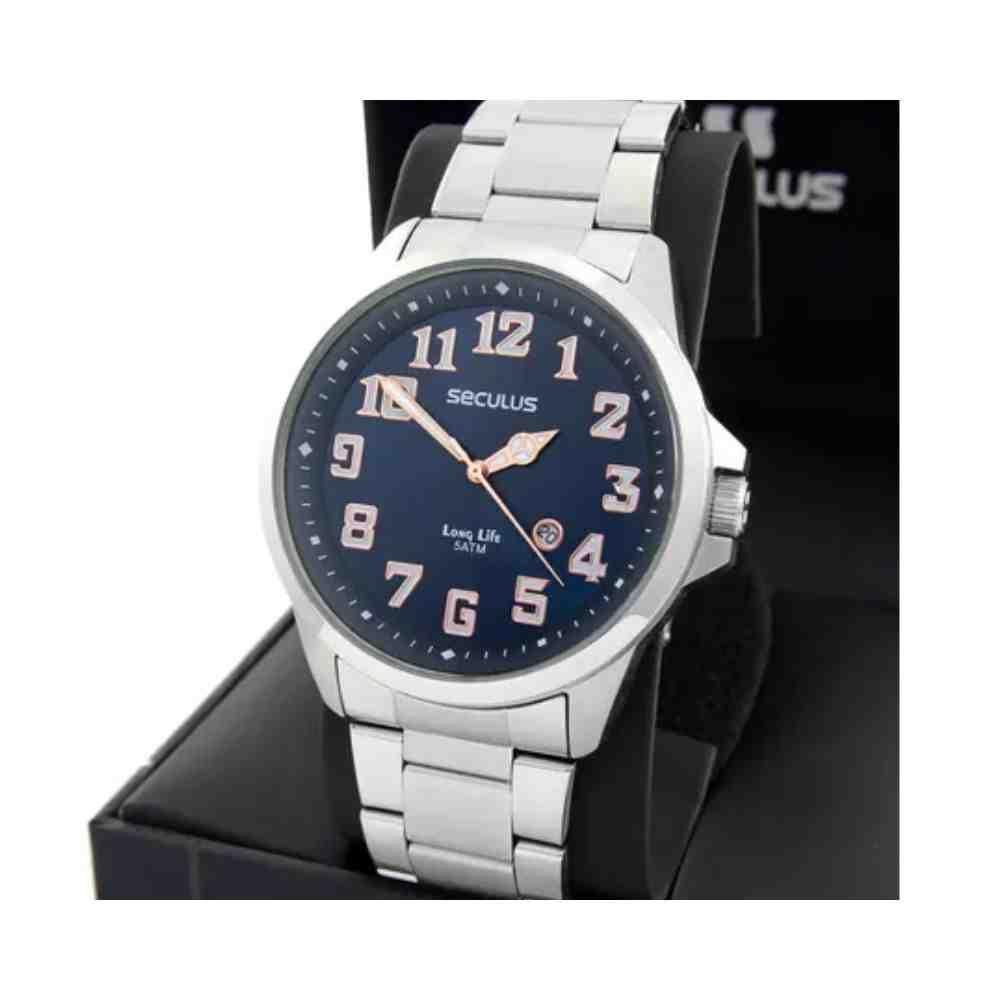 Relógio Seculus Long Life Prata Masculino 20929G0SVNA2 Prata 4