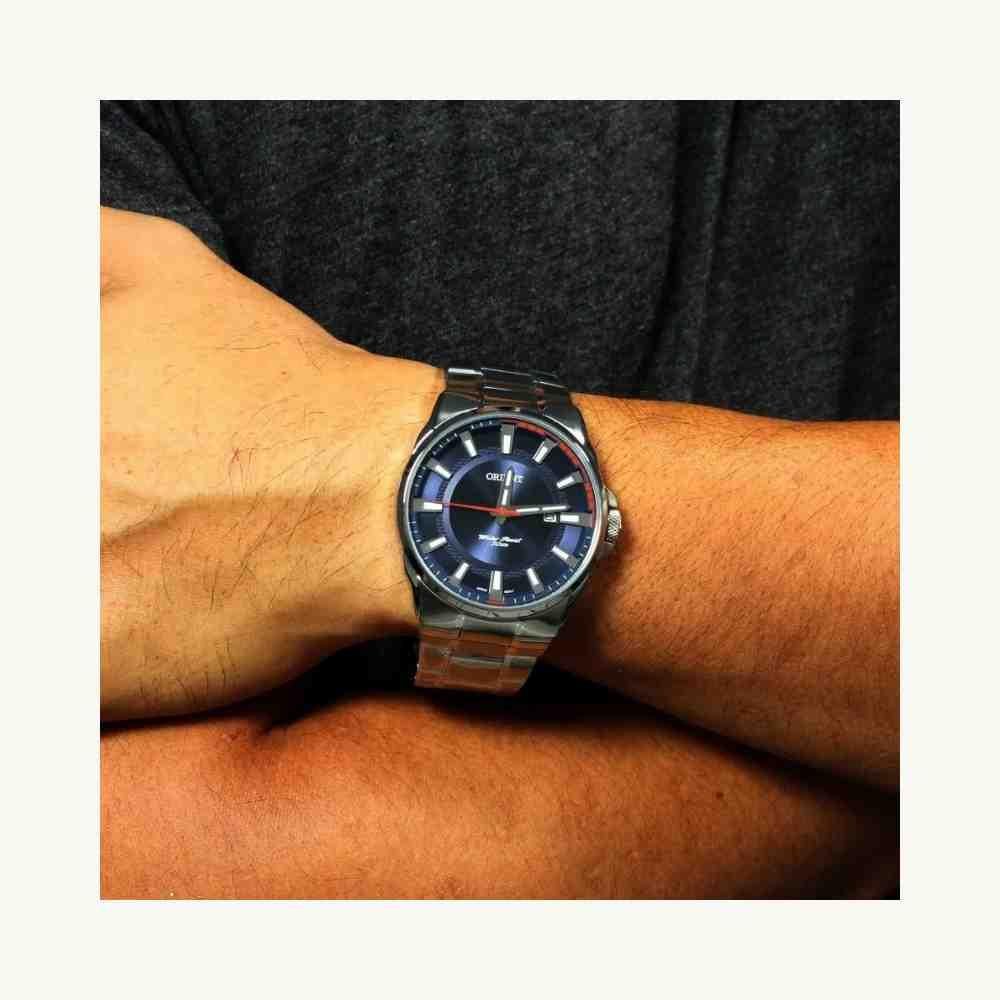Relógio Orient Prata Azul MBSS1369D1SX
