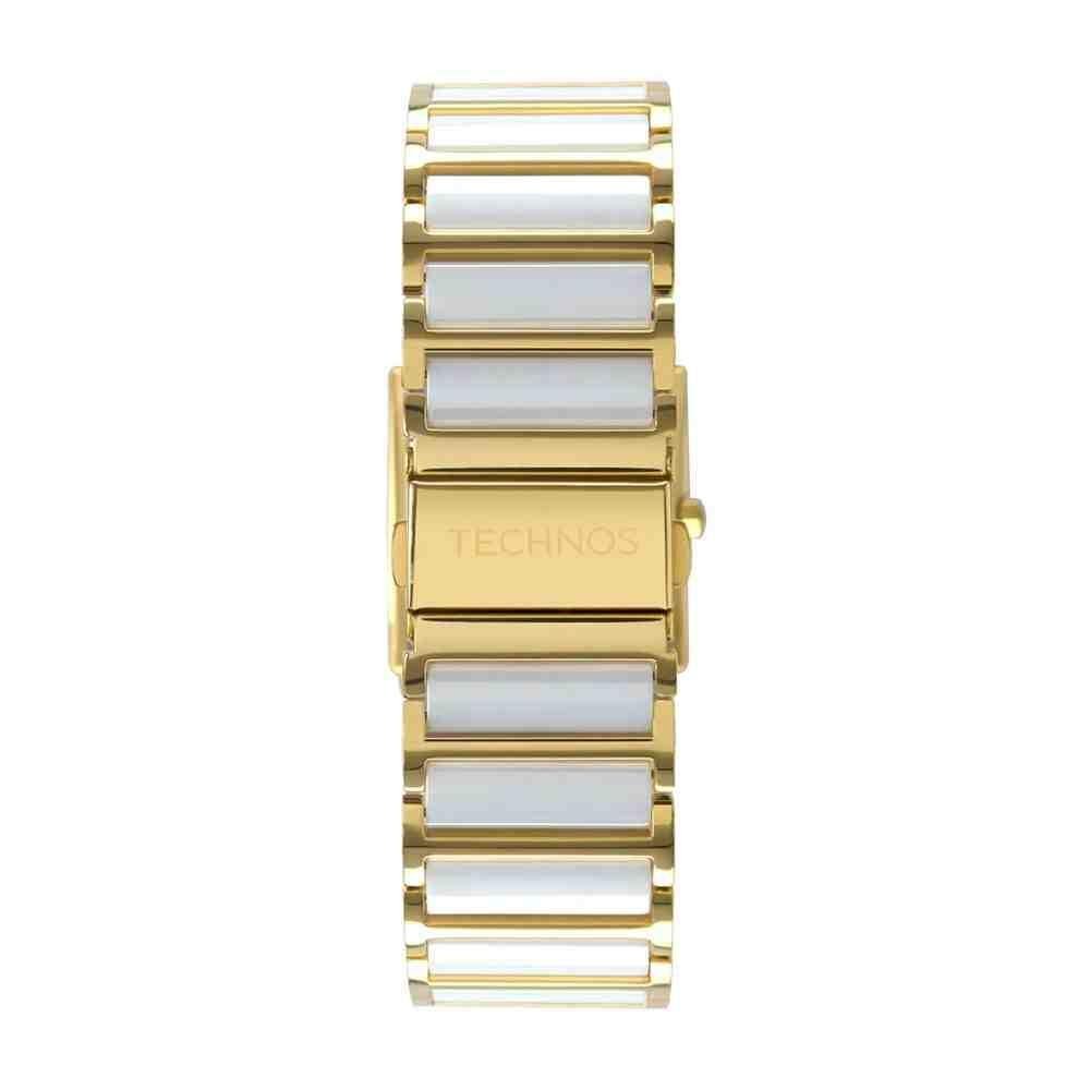 Relógio Technos Ceramic Saphire Branco/Dourado Feminino GN10 Dourado 2