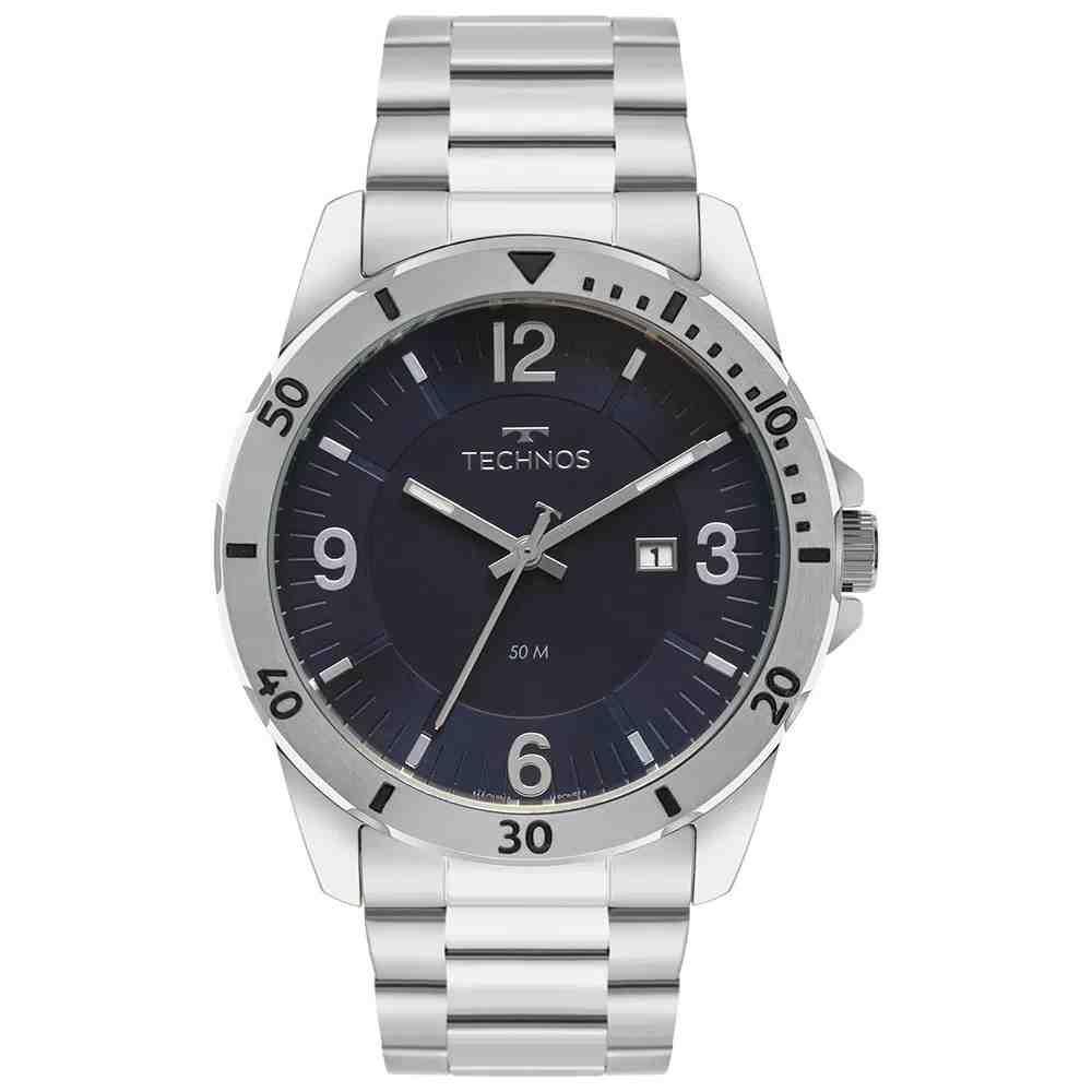 RELÓGIO TECHNOS MASCULINO MILITAR PRATA - 2115NAF/1A