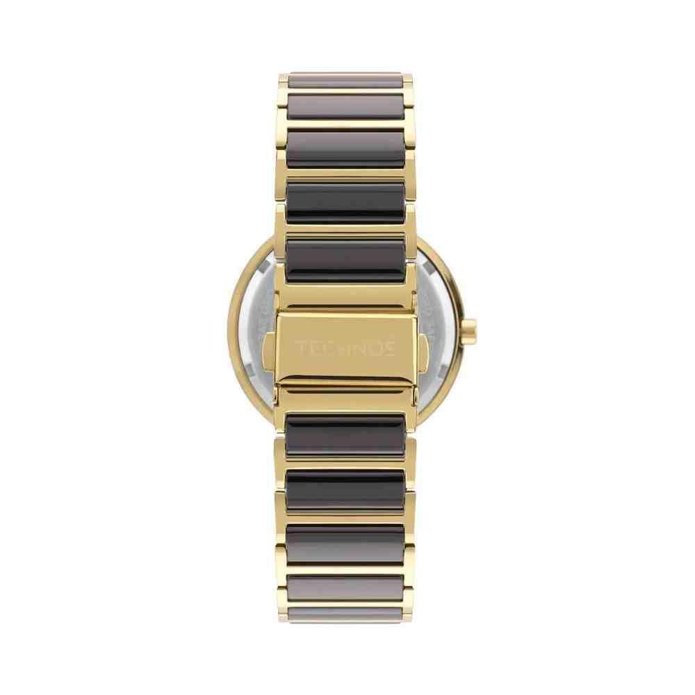 Relógio Technos Ceramic Saphire Dourado/Preto Feminino 2015C Dourado 3