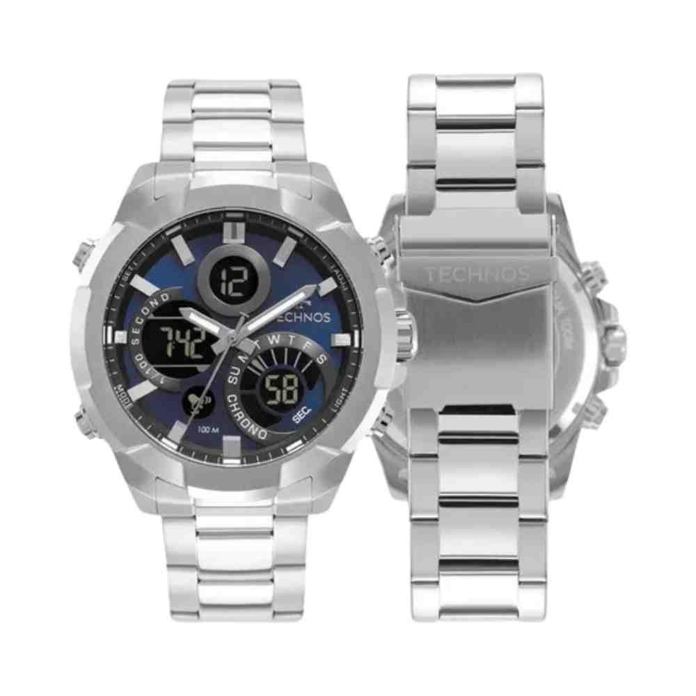 Relógio Technos Digitech Prata Masculino W23721AAC/1A Prata 4
