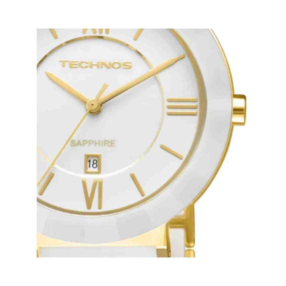 Relógio Technos Ceramic Saphire Branco Dourado 2015BV/4B Dourado 5