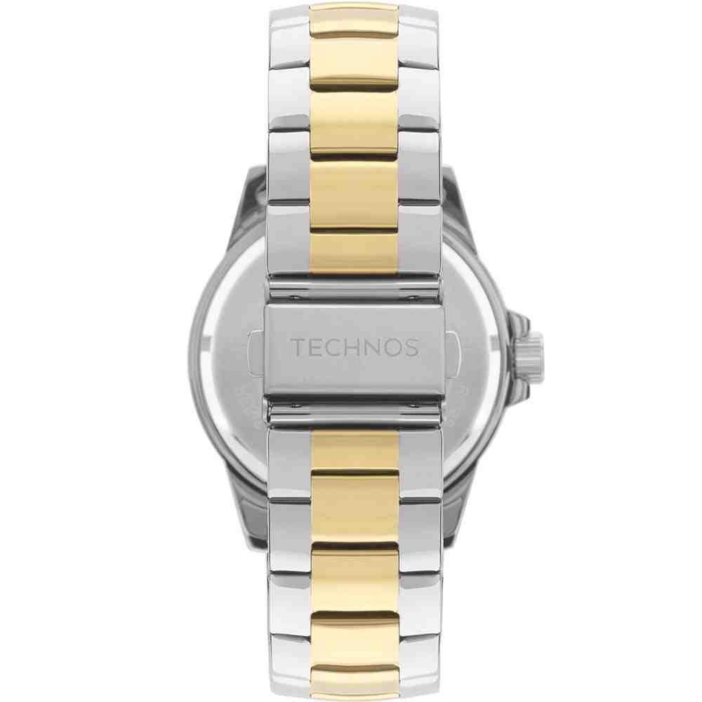 Relógio Technos Masculino Golf 2105BC/1K Prata/Dourado 2