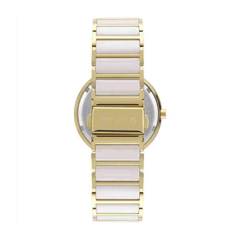Relógio Technos Saphire Branco/Dourado 2015CEK/2B Dourado 3
