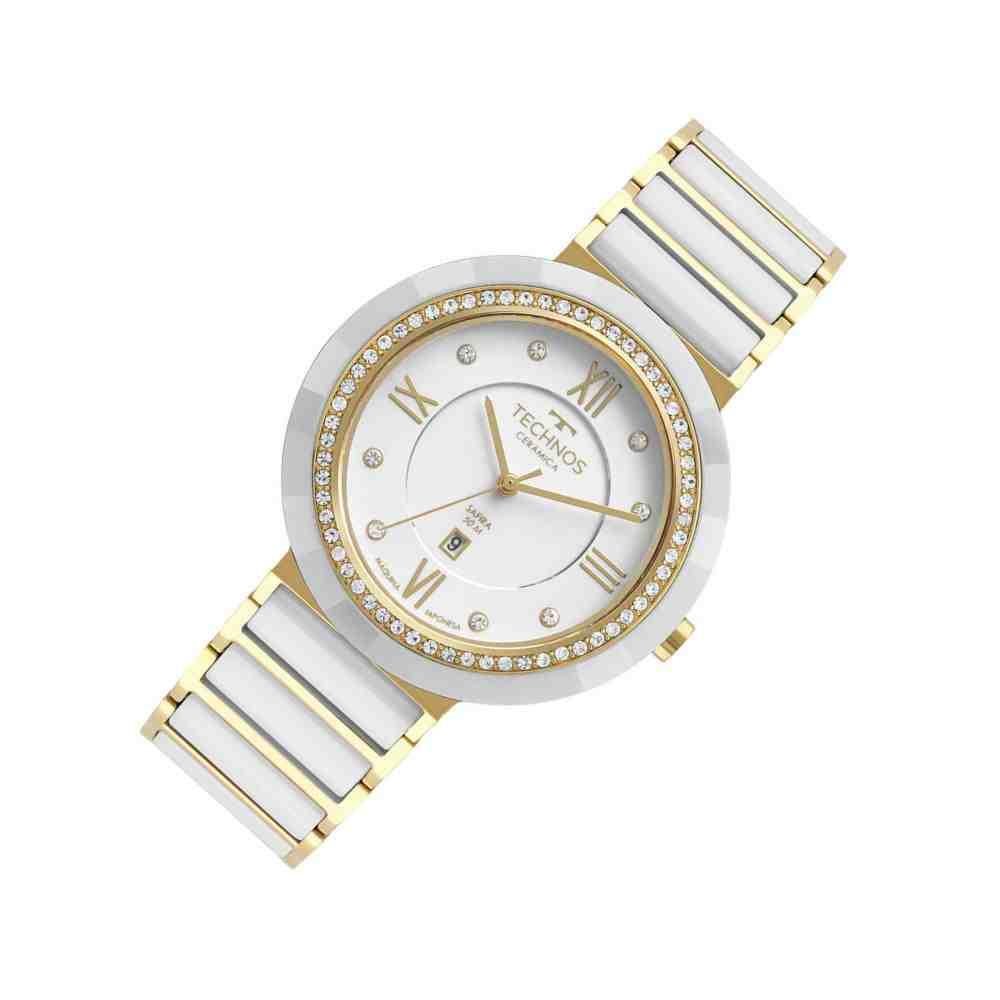 Relógio Technos Saphire Branco/Dourado 2015CEK/2B Dourado 4
