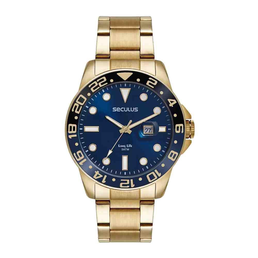 Relógio Seculus Dourado Masculino 44210GPSVDA3