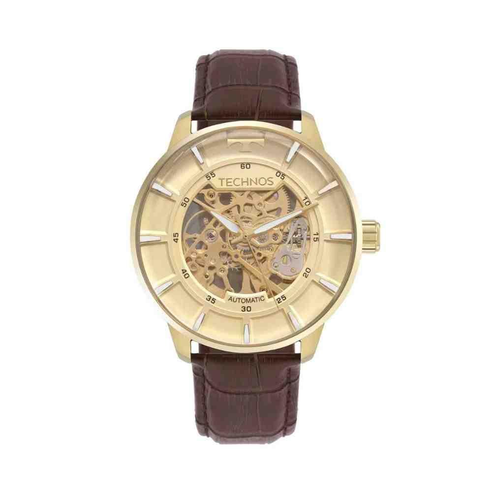 Relógio Technos Automático Dourado Masculino G3265AK/0M Dourado/Marrom 1