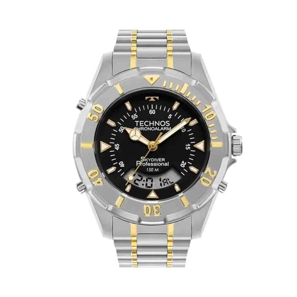 Relógio Technos Skydiver Prata Dourado Masculino WT2050AG/1P