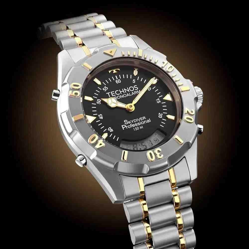 Relógio Technos Skydiver Prata Dourado Masculino WT2050AG/1P Prata 4