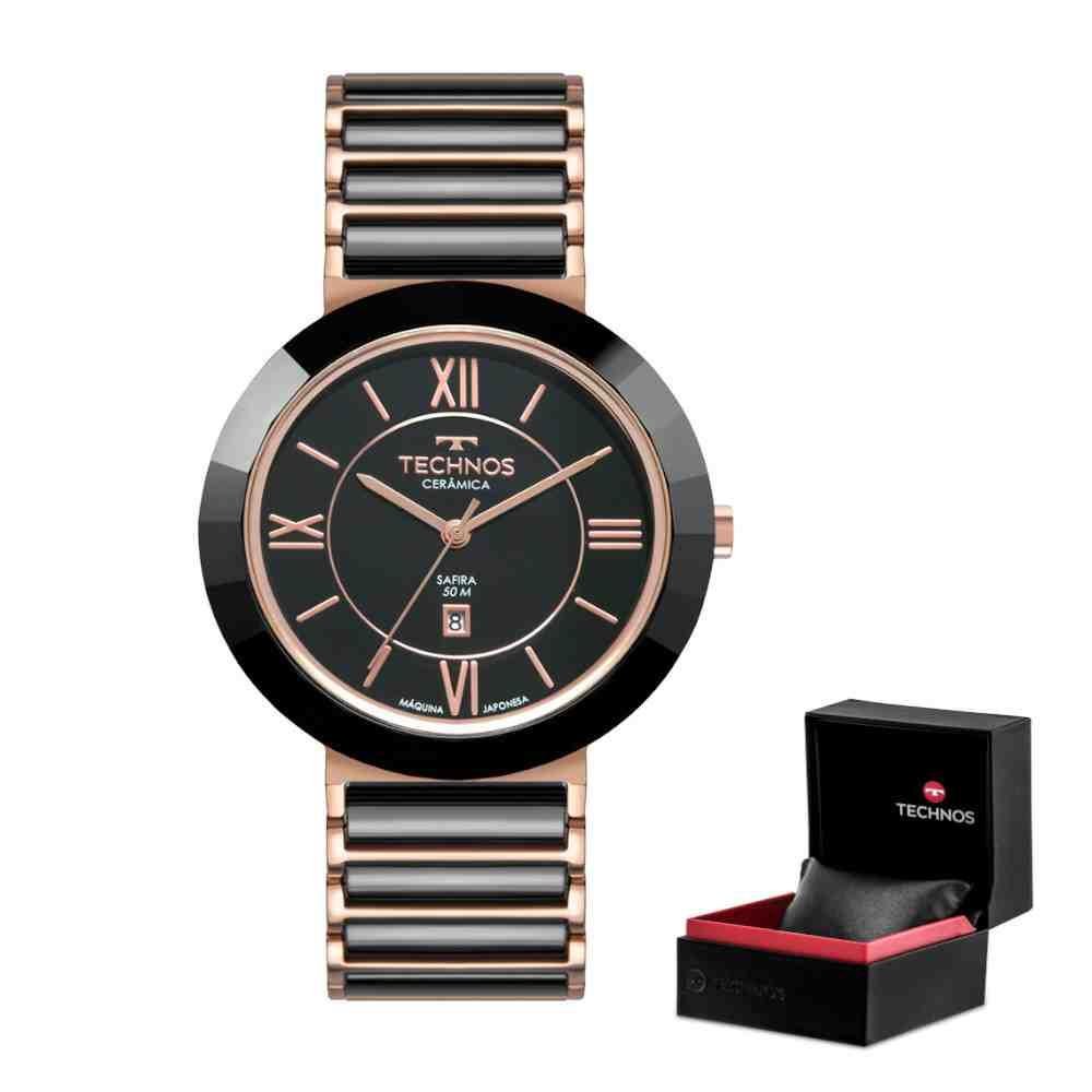 Relógio Technos Ceramic Preto e Rose Feminino 2015BBV/9P Preto/Bronze 2