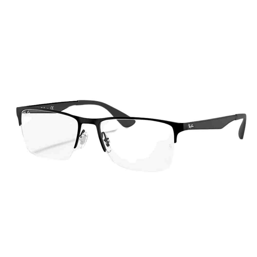Armação de Grau Ray-Ban Retangular Preto 0RX6335 2503 54 Preto 2