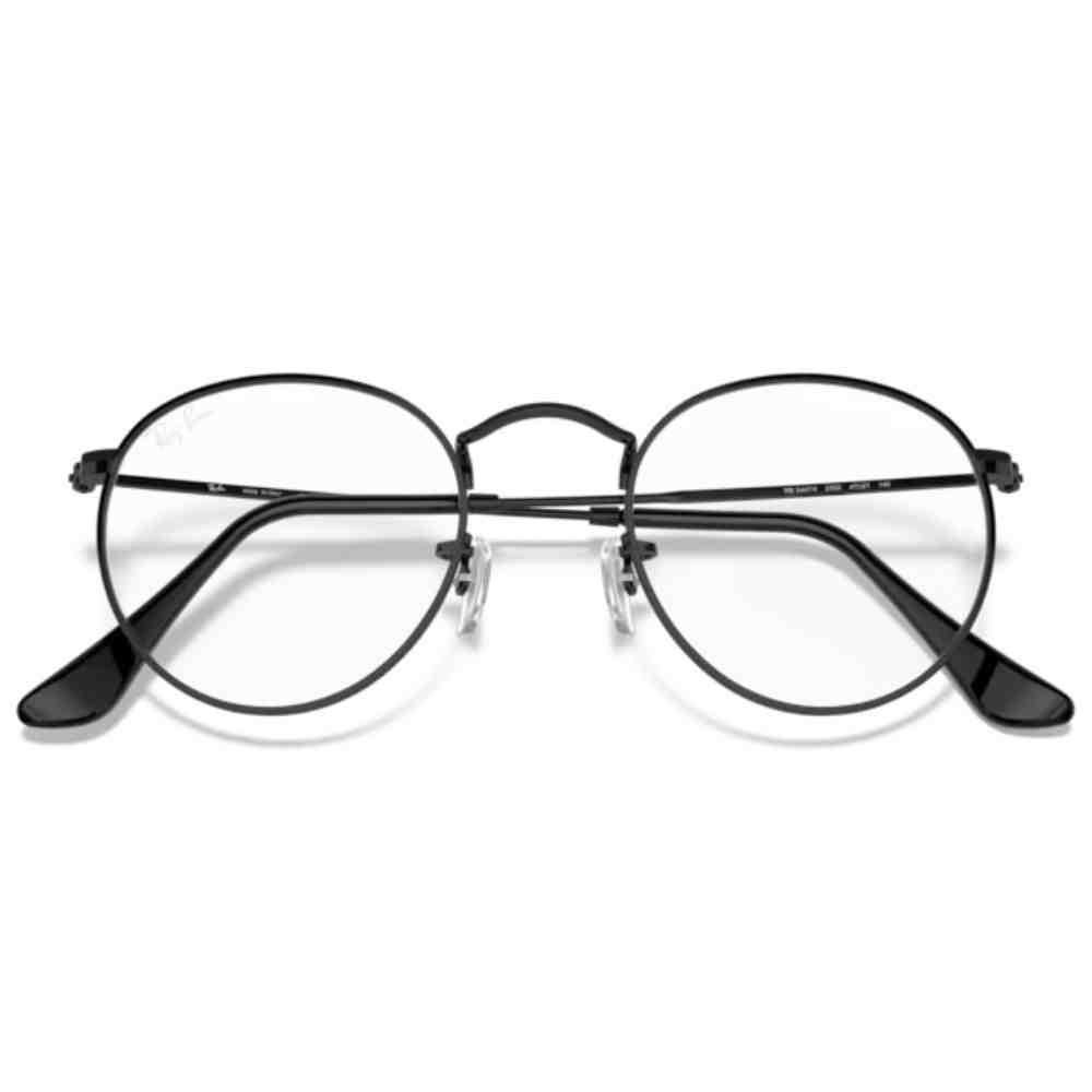 Armação de Grau Ray-Ban Redondo Round Metal Preto 0RX3447V 2 Preto 5