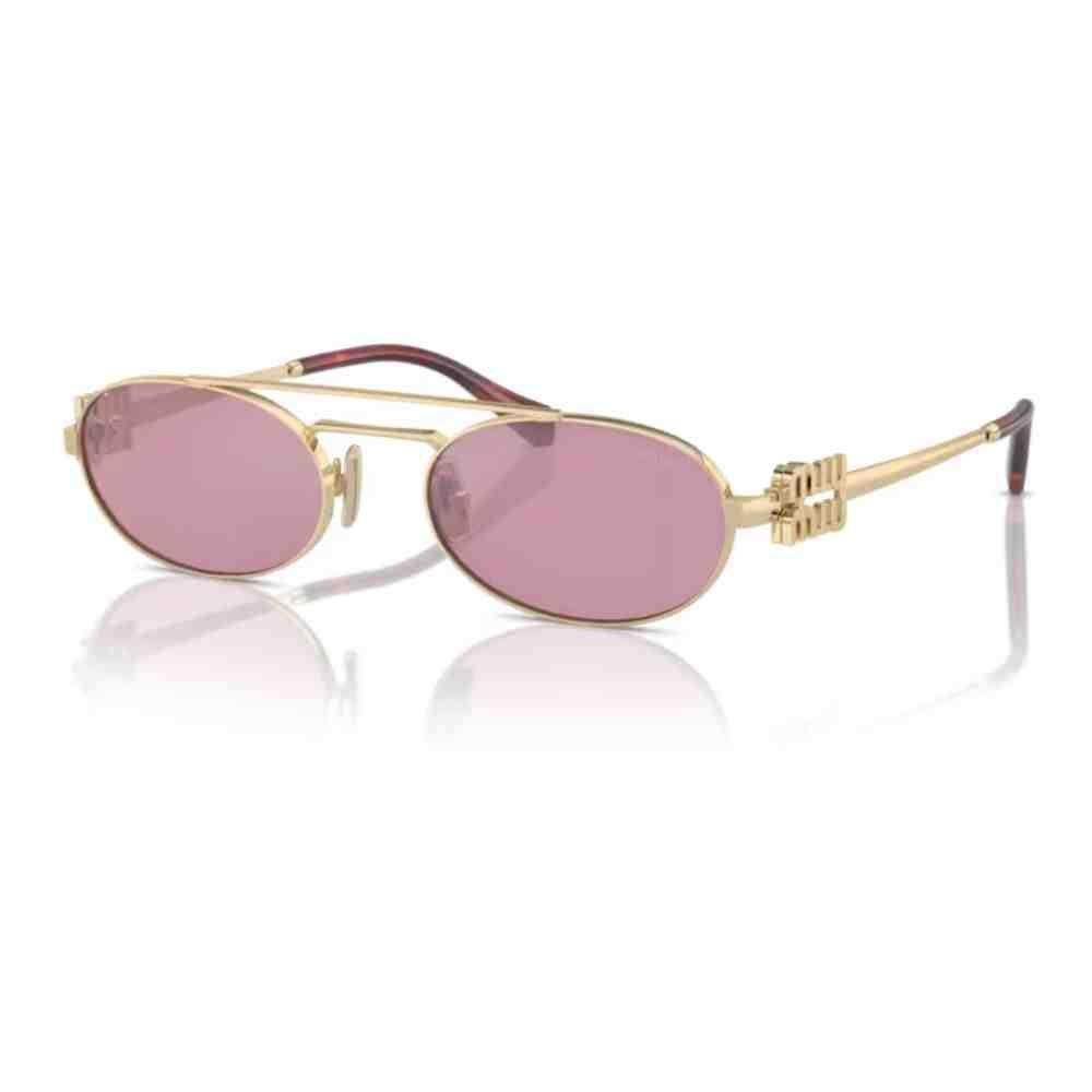 Óculos de Sol MiuMiu Dourado Feminino 0MU 54ZS ZVN50D53 Dourado/Rosa 2
