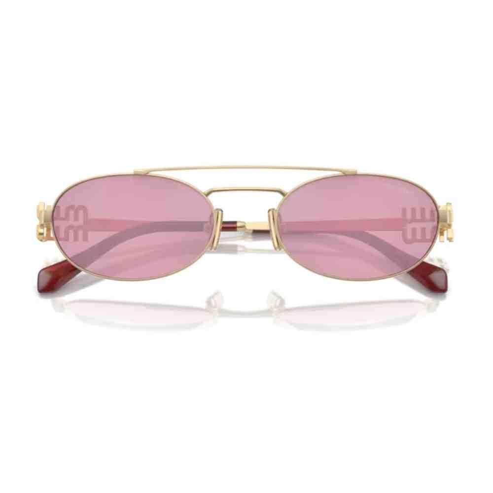 Óculos de Sol MiuMiu Dourado Feminino 0MU 54ZS ZVN50D53 Dourado/Rosa 5