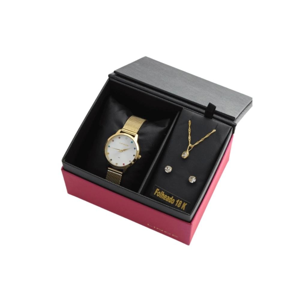 Kit Relógio Lince Funny Dourado LRG4702L Dourado 2