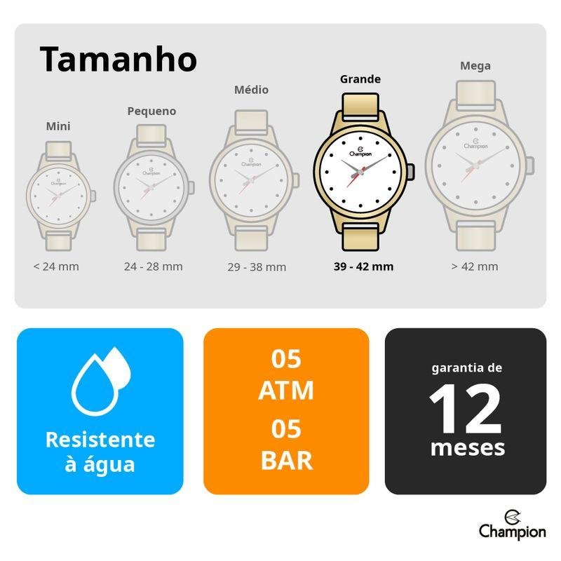 Relógio Champion Dourado Feminino CN26662B Dourado 2