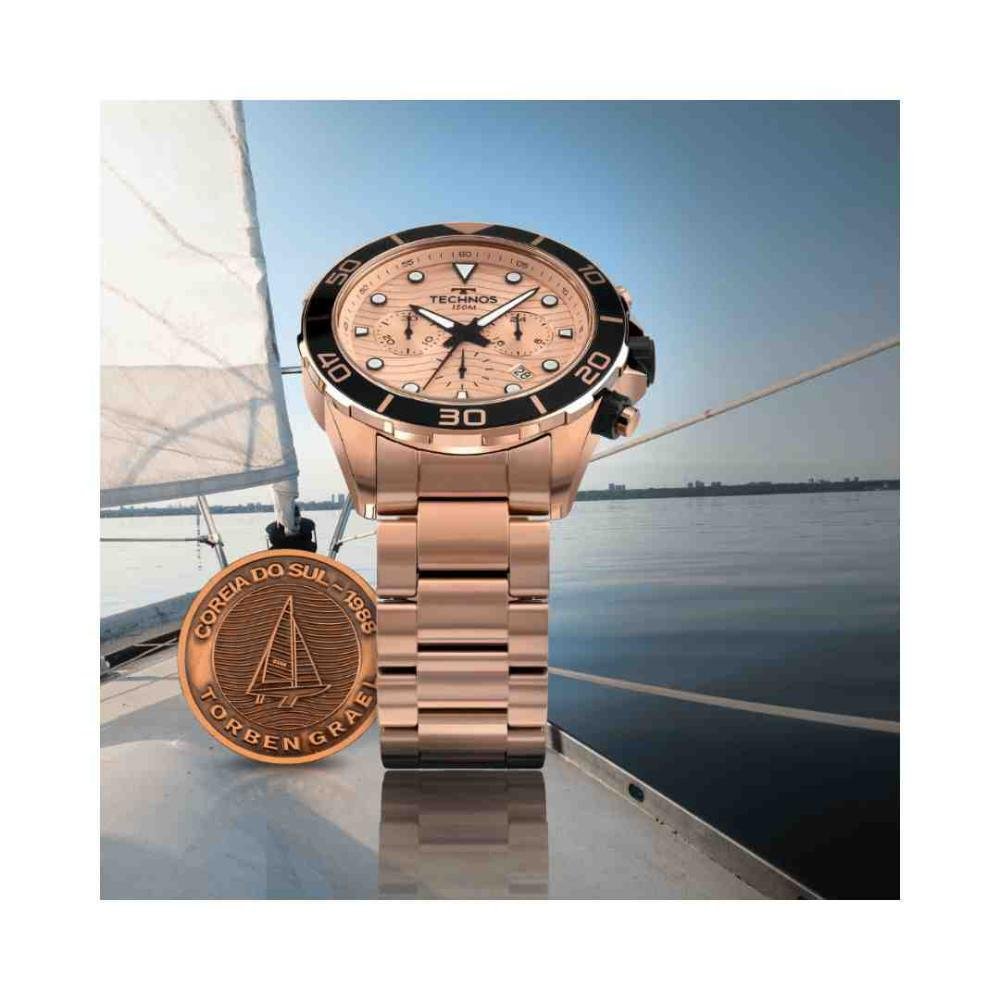 Kit Relógio + Moeda Technos Acqua Rose Masculino JS25BBU/1P Rose 3