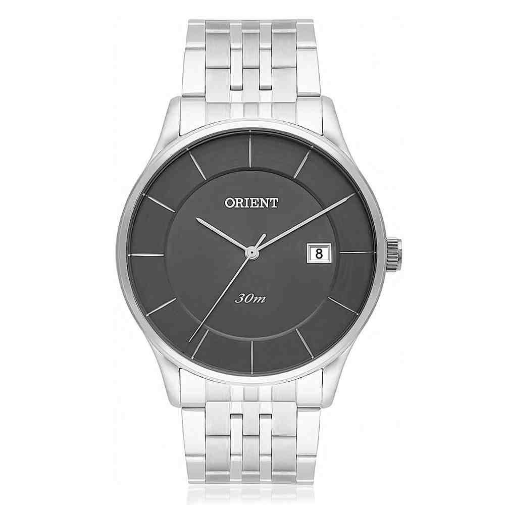 Relógio Orient Prata Preto Masculino MBSS1293 G1SX