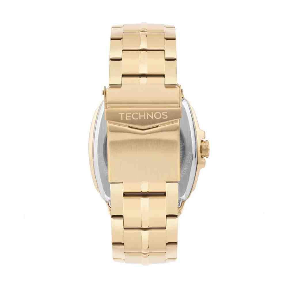 Relógio Technos Automático Dourado Masculino G3265AI/1P Preto 3