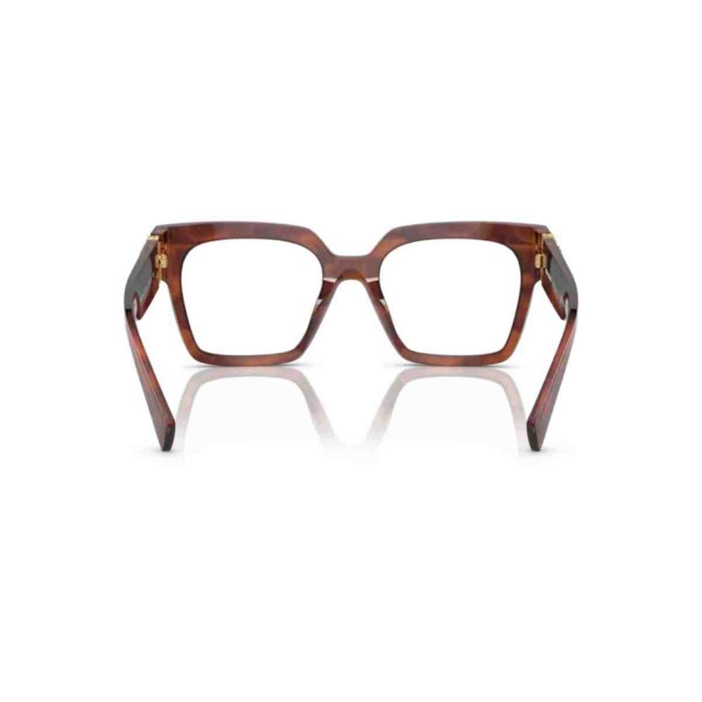 Armação de Grau Miu Miu Quadrado Listras Tabaco 0MU 04UV 11Q1O152 Marrom 4