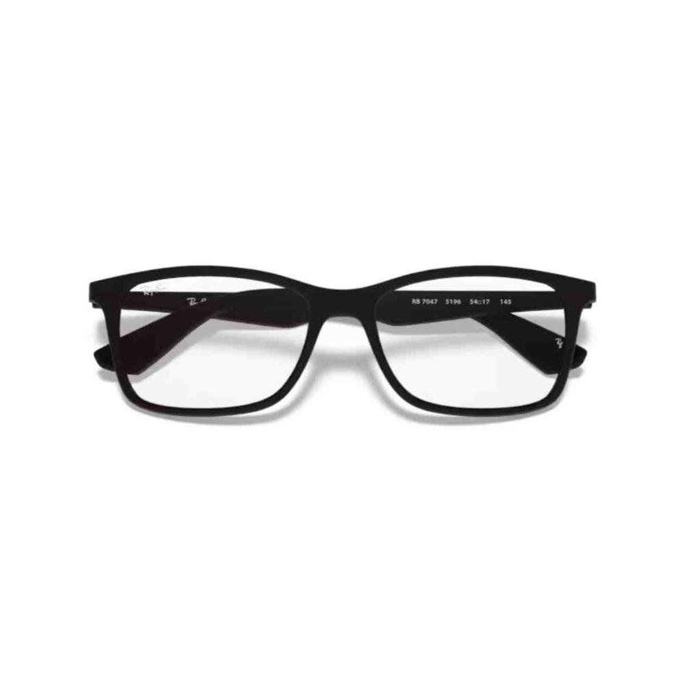 Armação de Grau Ray Ban Quadrado Preto 0RX7047 5196 56 Preto 6