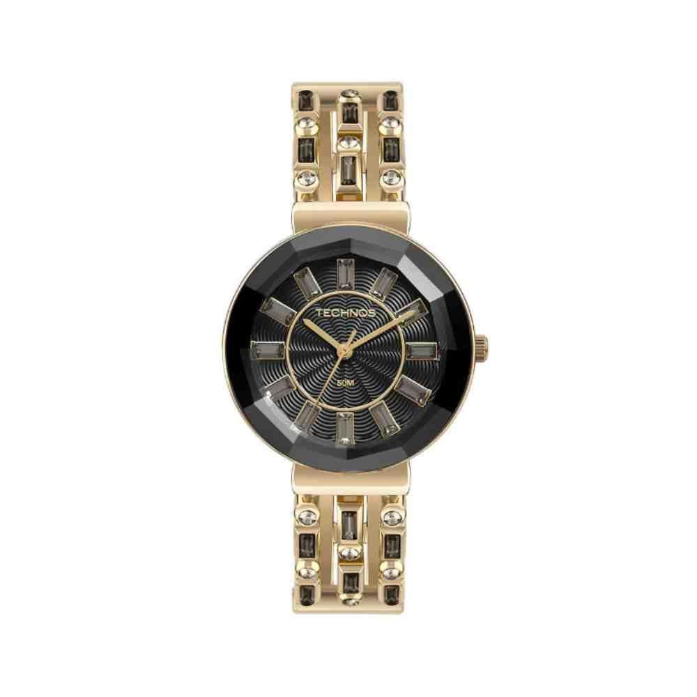 Relógio Technos Crystal Dourado/Preto Feminino 2033CX/1P