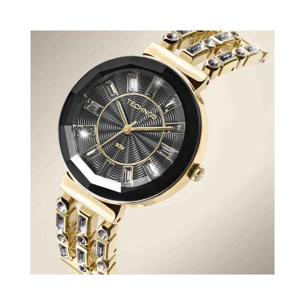 Relógio Technos Crystal Dourado/Preto Feminino 2033CX/1P Preto 5