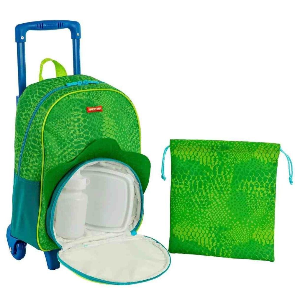 Kit Mochilete 2 em 1 com Lacheira e Acessórios Sestini Dino Verde 066122-00 Verde 5