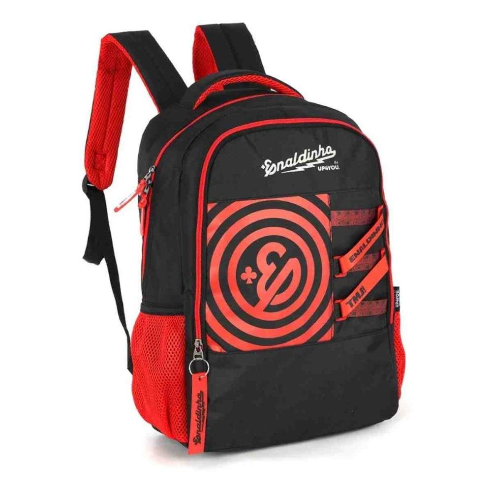 Mochila Escolar UP4YOU Enaldinho Vermelha MS49451UP0400UN Preto/Vermelho 2