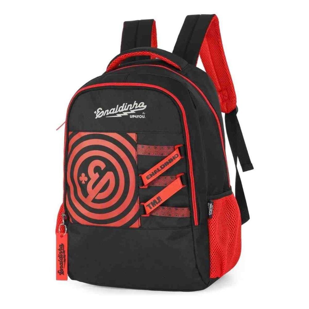 Mochila Escolar UP4YOU Enaldinho Vermelha MS49451UP0400UN Preto/Vermelho 3