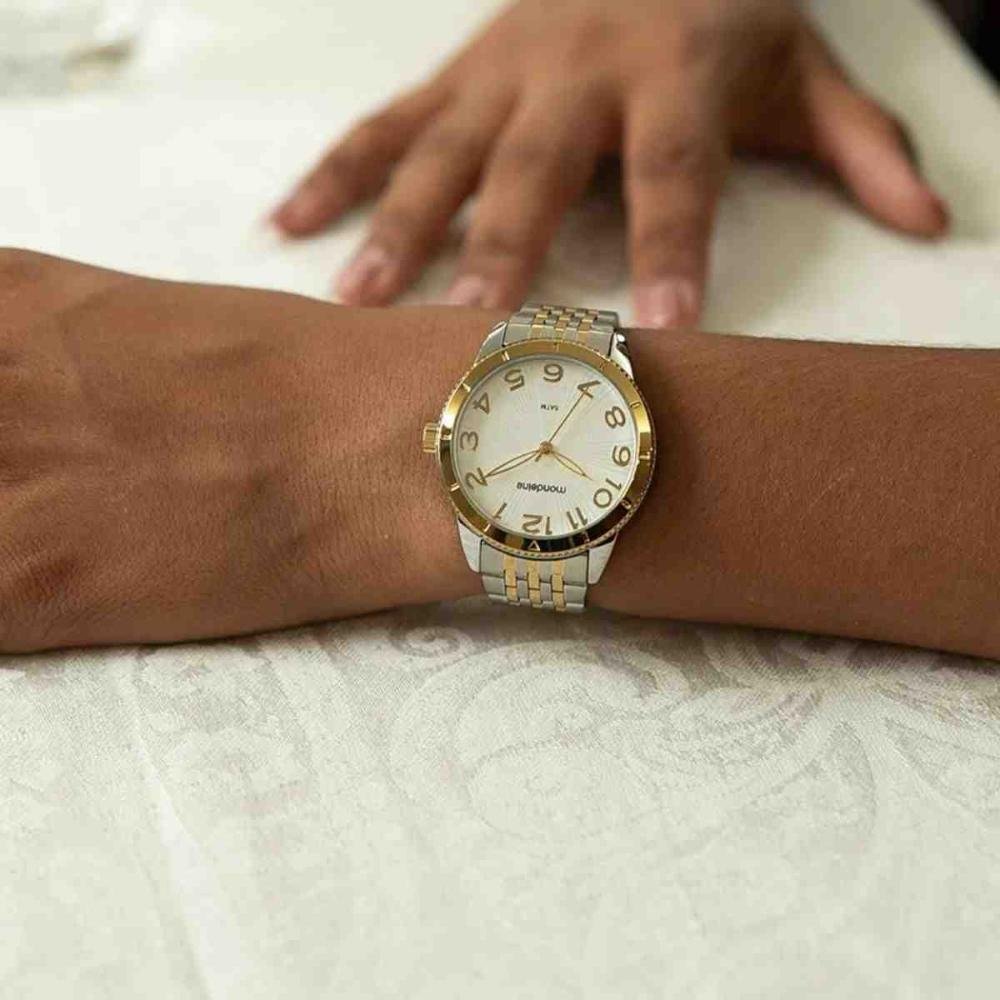 Kit Relógio + Pulseira Mondaine Bicolor Feminino 99802LPMKBE3K1 Bicolor 3