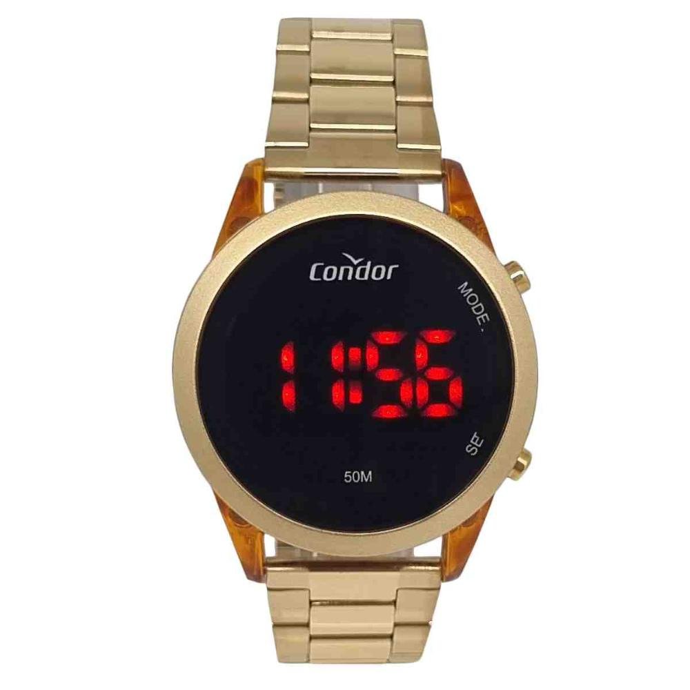 Relógio Condor Digital LED Dourado Feminino COJHS31BAI/8S-2