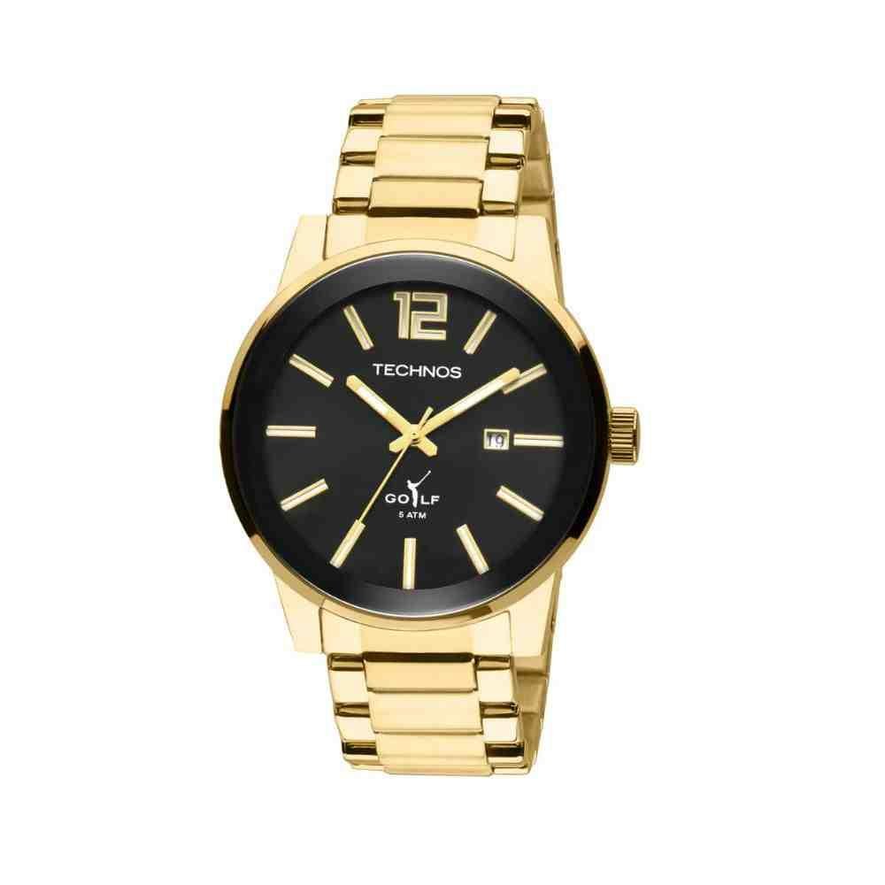Relógio Dourado Masculino Technos Golf 2115TTS/4P