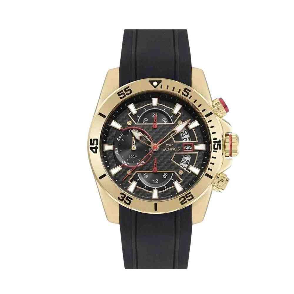 Relógio Technos Ts Carbon Preto Dourado Masculino JP15AA/0P