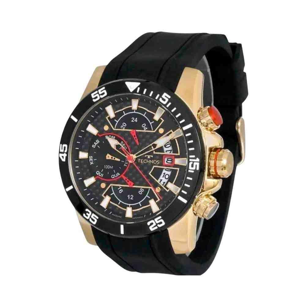 Relógio Technos Ts Carbon Preto Dourado Masculino JP15AA/0P Dourado 3