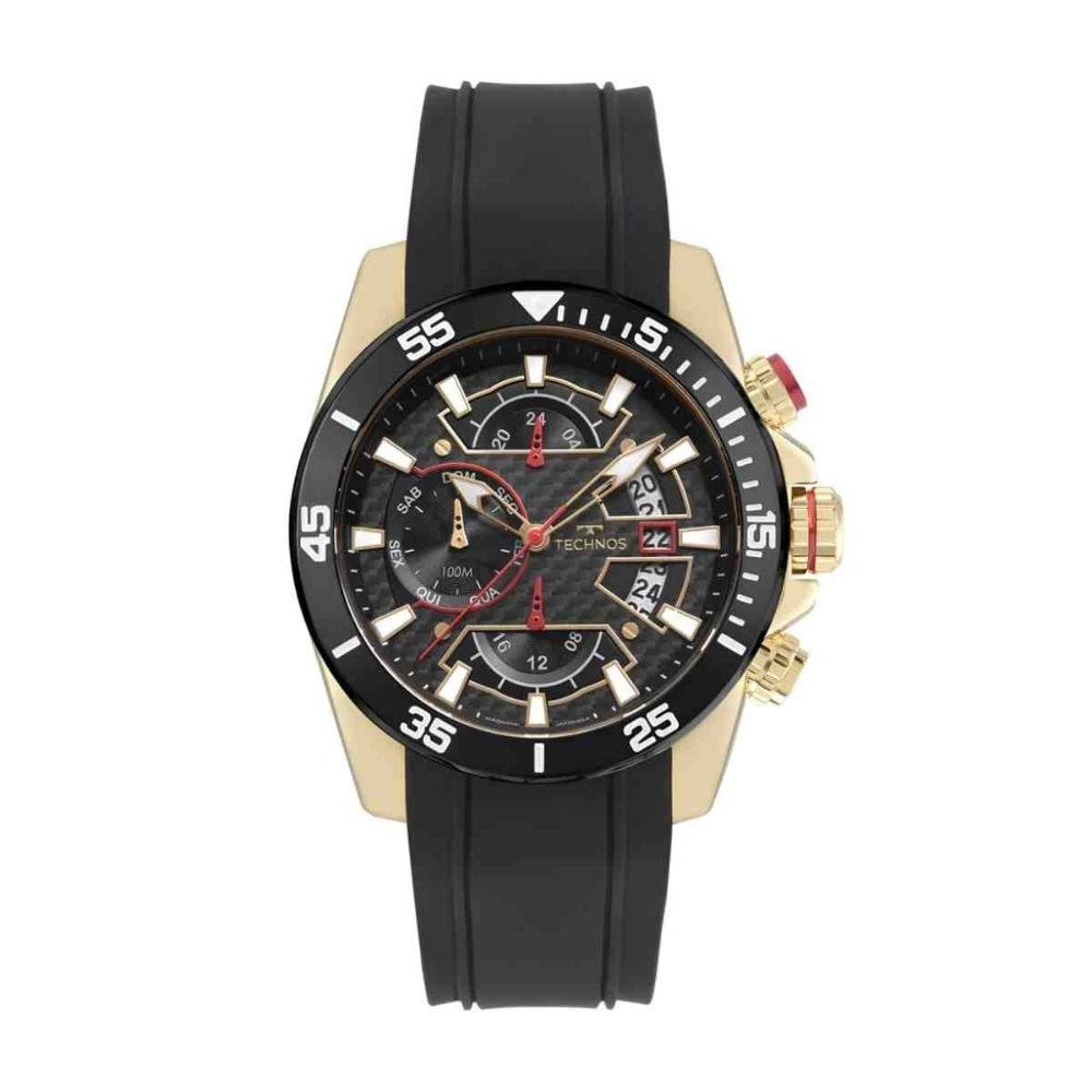 Relógio Technos Ts Carbon Preto Dourado Masculino JP15AA/0P Dourado 5