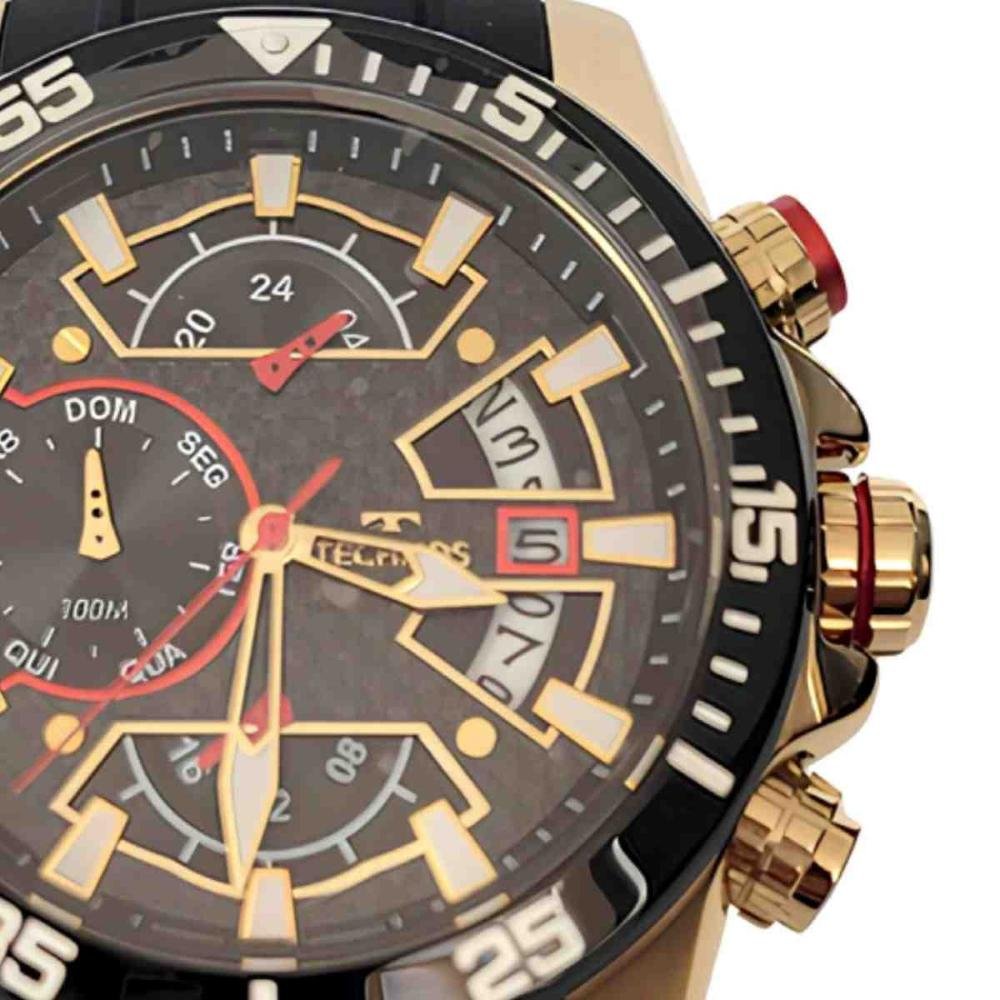 Relógio Technos Ts Carbon Preto Dourado Masculino JP15AA/0P Dourado 6