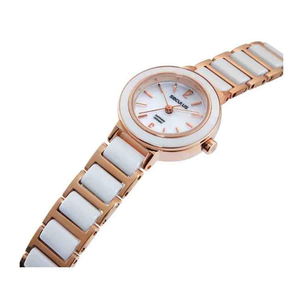 Relógio Seculus Branco e Rose Feminino 77238LPSVRQ2 Branco/Bronze 4