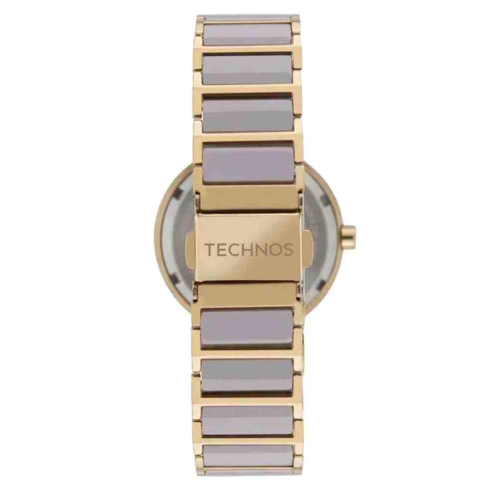 Relógio Technos Saphire Bege/Dourado Feminino 2015CE/1C Dourado 3