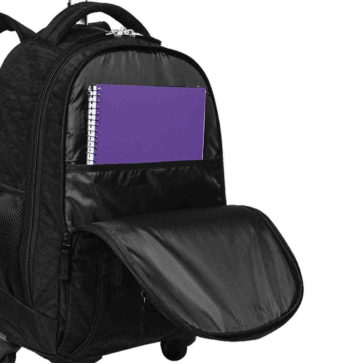 Mochila Carrinho 4 Rodas Sestini Rolling Crinkle 2 em 1 Preta 075498-01 Preto 6