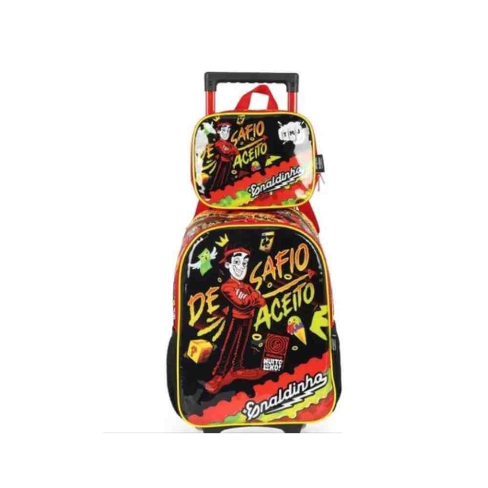 Kit Mochila+Lancheira Luxcel Enaldinho Preto IC41102UP0600U