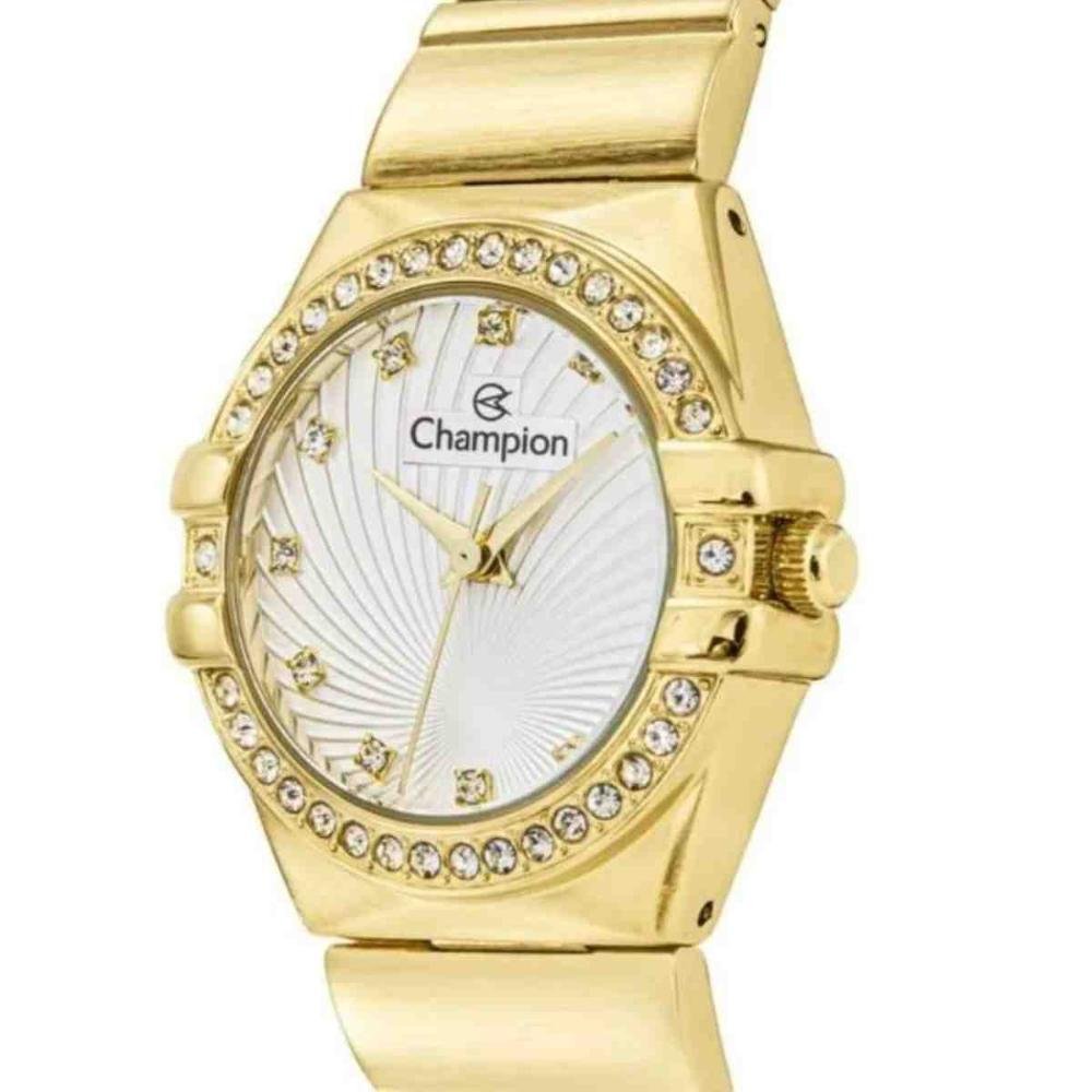 Kit Relógio + Colar e Brincos Champion Dourado Femiinino CF25358W  Dourado 3