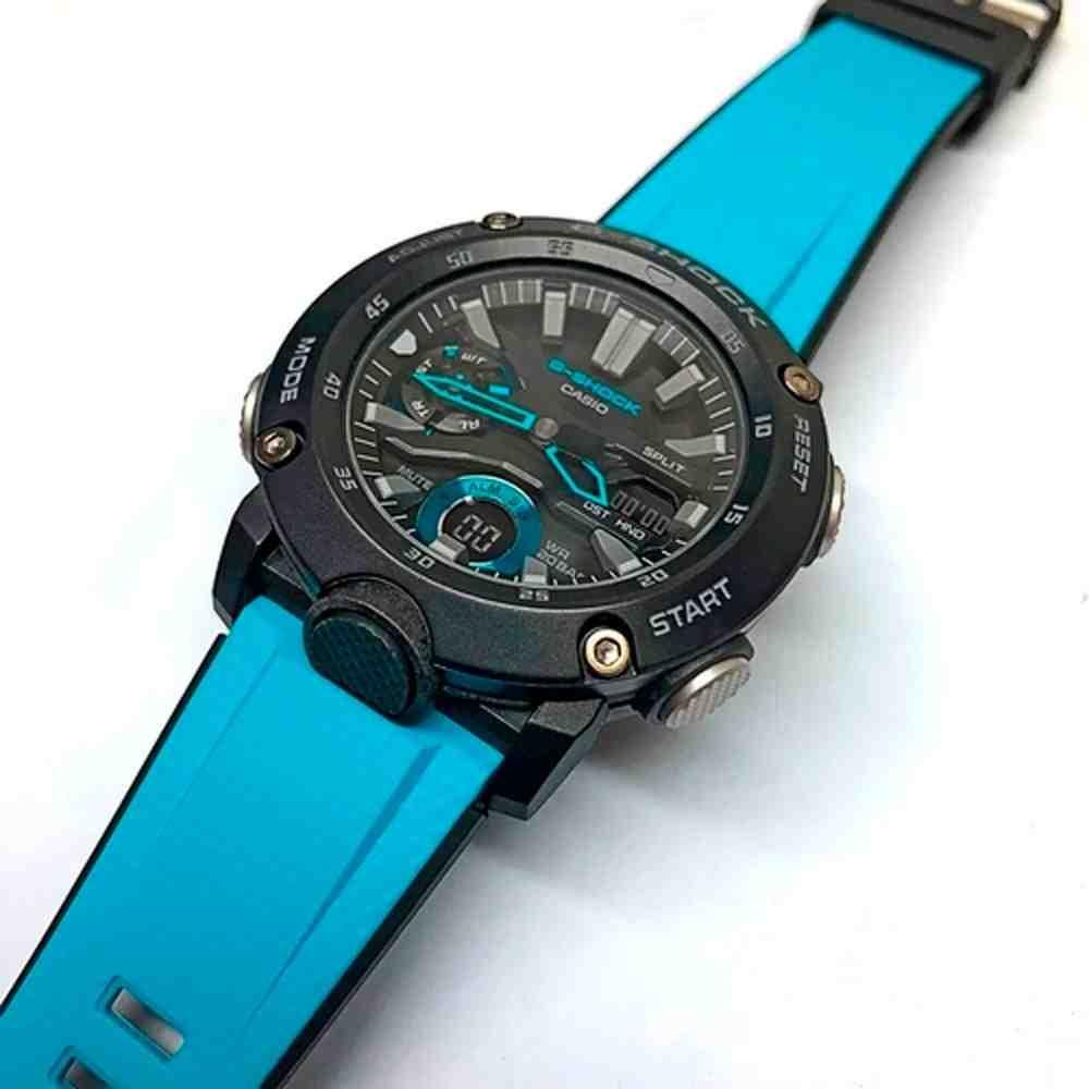 Relógio Casio G-shock Carbon Core Guard Preto Masculino GA-2000-1A2DR Azul Marinho 3