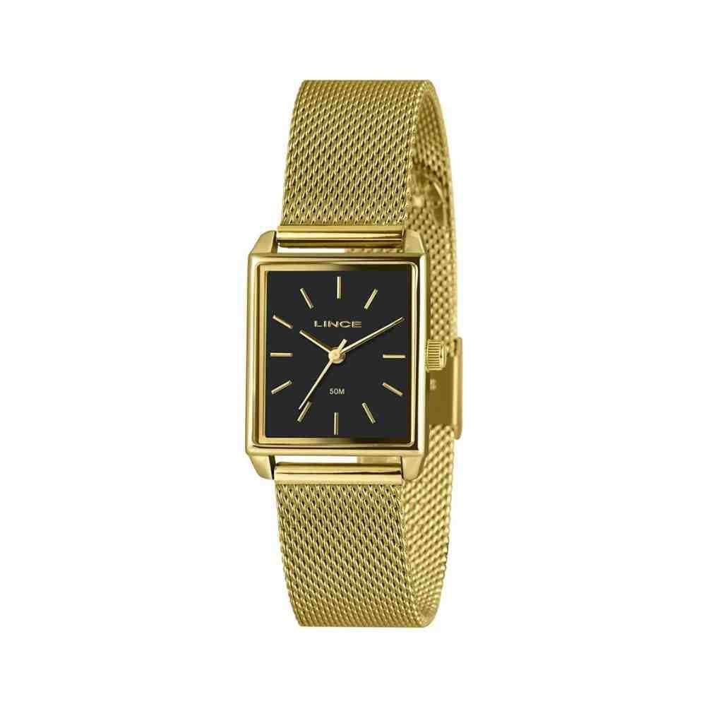 RELÓGIO LINCE QUADRADO FEMININO DOURADO  LQG4766L25 P1KX