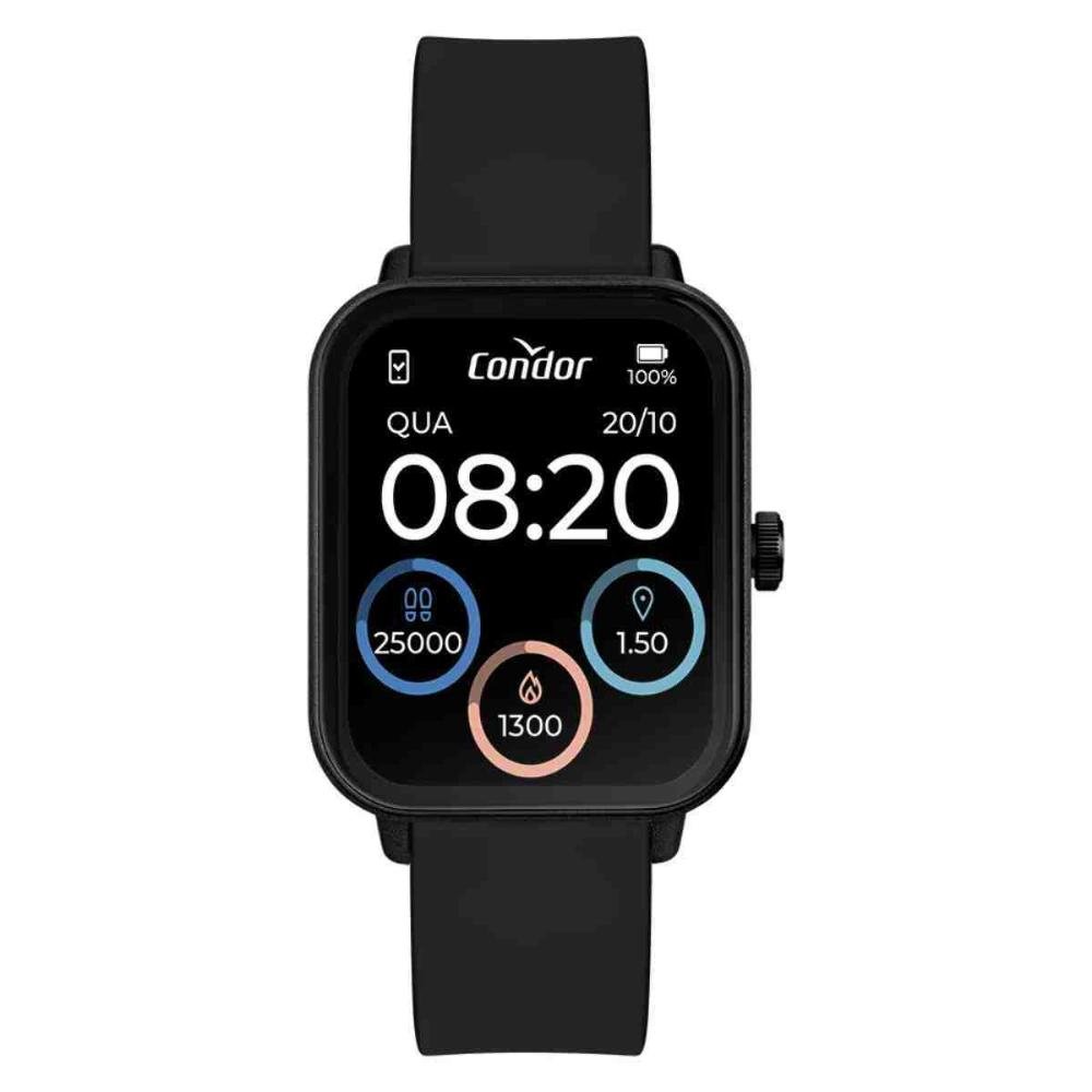 Kit Relógio Smartwatch + Pulseiras Extras Condor Preto Unissex COSMART1AK/8P Preto 2