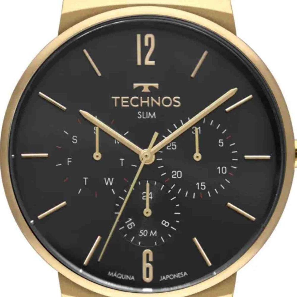 Relógio Technos Slim Bicolor Masculino 6P29ALN/1P Preto 3
